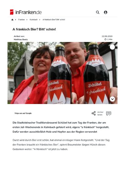 A fränkisch Bier<br>bitt schoen