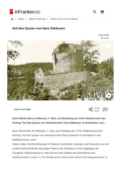 Auf den Spuren<br>von Hans Edelmann