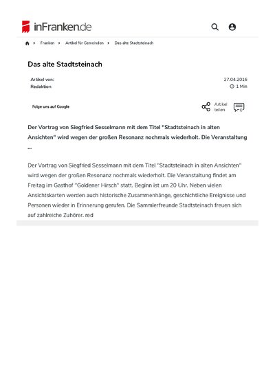 Das alte Stadtsteinach