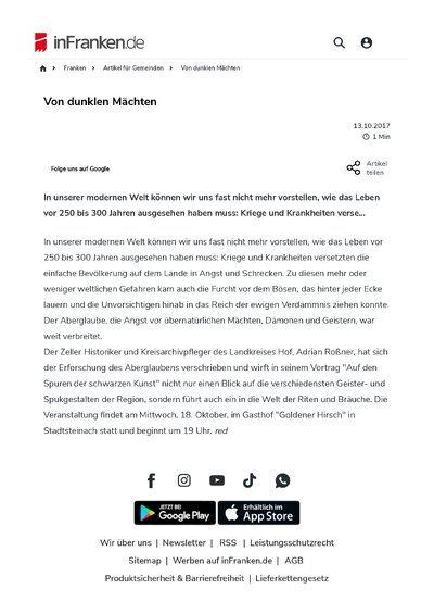 Von dunklen Mächten