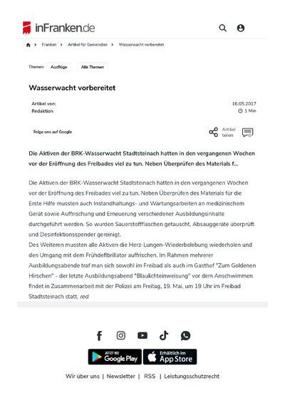 Wasserwacht vorbereitet